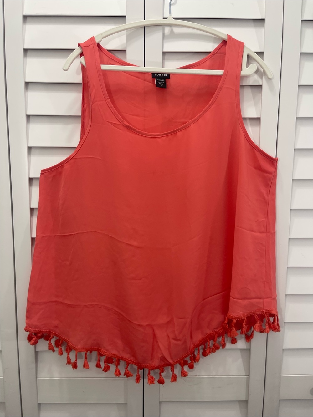 torrid Coral Tassel-Trim Sleeveless Tank